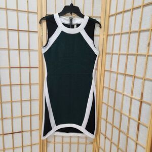 Lovemarks Womens Green White Stripe Dress Sz M NWT